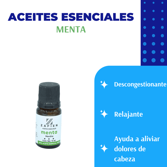 Aceite esencial 100% puro - Menta      10 ml.