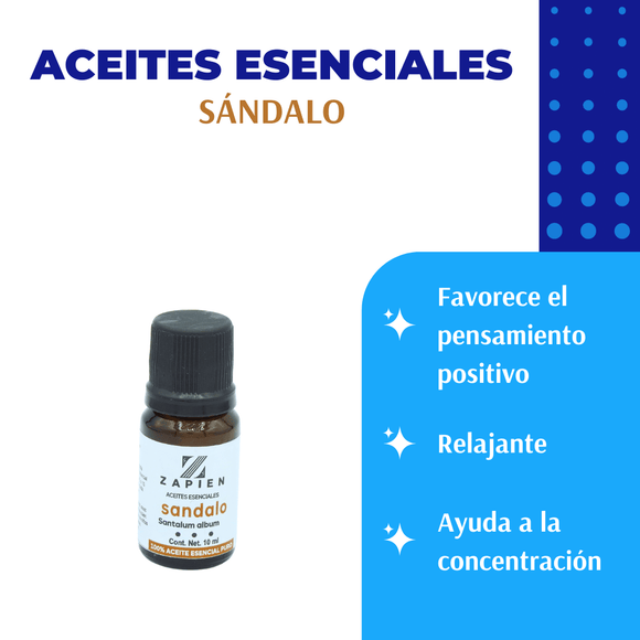 Aceite esencial 100% puro - Sándalo  10 ml.