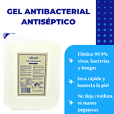 Gel antibacterial antiséptico.      20 Ltrs. con tapa.