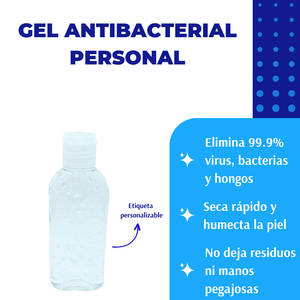 20-PACK. Gel antibacterial antiséptico. 65ml. (etiqueta personalizable)